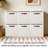 6-Pack Khaki Linen Foldable Storage Bins 13"×13"×13" with Leather Handles, Collapsible Closet Cubes, Reinforced Bottom Boards