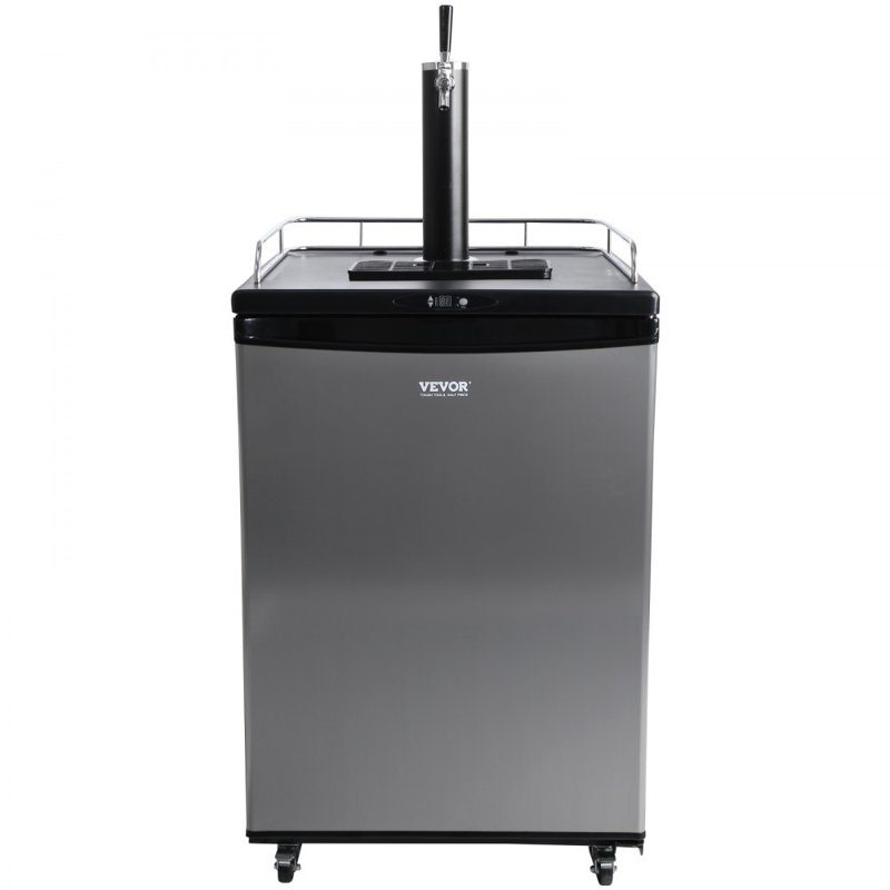 Bière Kegerator, distributeur de bière pression à robinet unique, réfrigérateur pleine grandeur avec tablettes