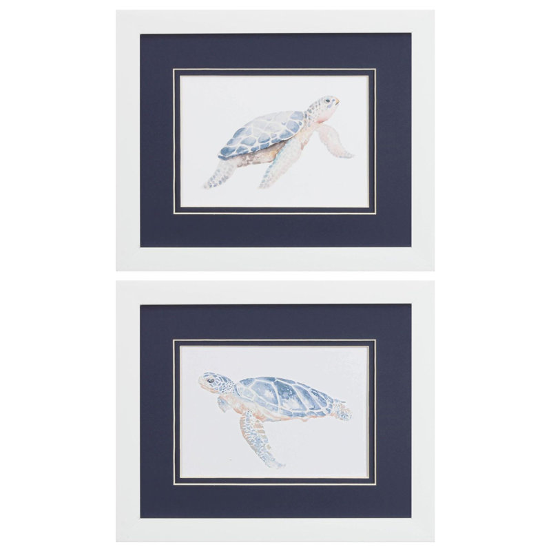 Tortue de mer Accrington, impression sur papier 2 pièces