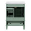 Meuble-lavabo vert clair de 24 po avec lavabo intégré en céramique, avec tablette à double couche, tiroirs à fermeture en douceur et porte d'armoire à fermeture en douceur-1380335094