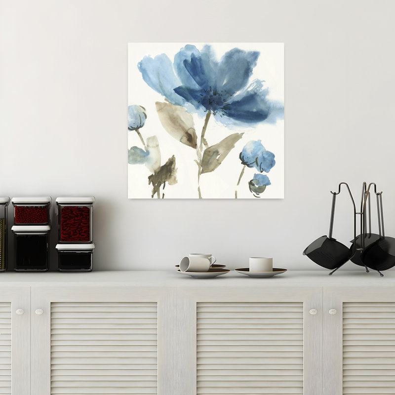 «Blue Morning II», art délicat de la nature délicate et rêveuse, H 18 po x l 18 po