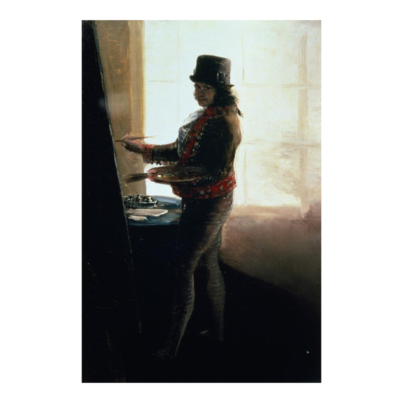 Autoportrait dans le studio par Francisco de Goya - Estampe numérique, H 20 po x l 16 po