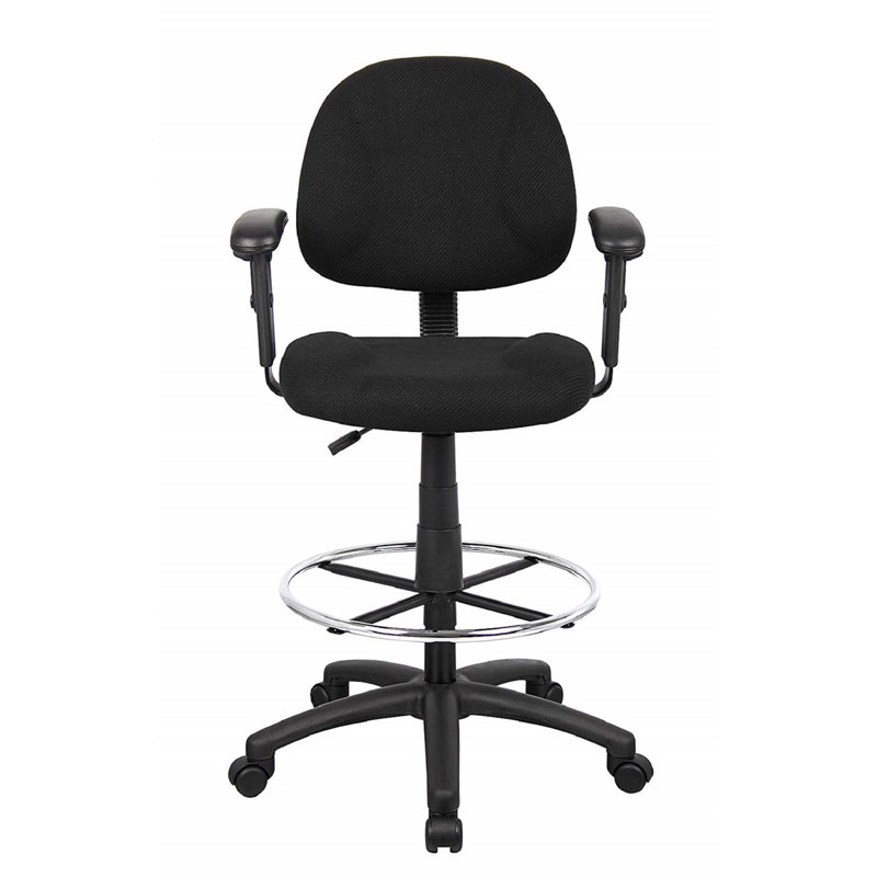 Drafting Chair, Gray Tweed, Adjustable Arms