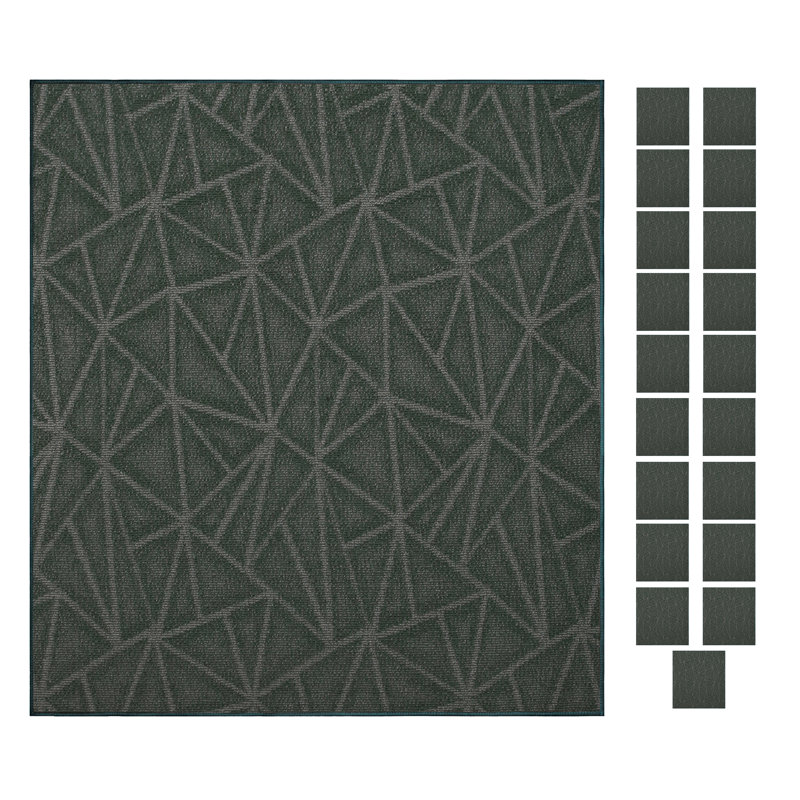 Ensemble de tapis vert Furnish My Place, Rond 1 pi 6 po