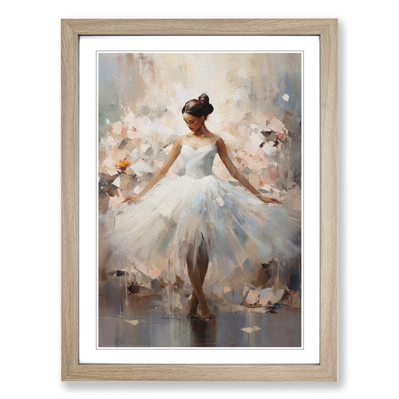 Single Picture Frame Print on Wood, Oak Framed, 34cm H x 25cm W