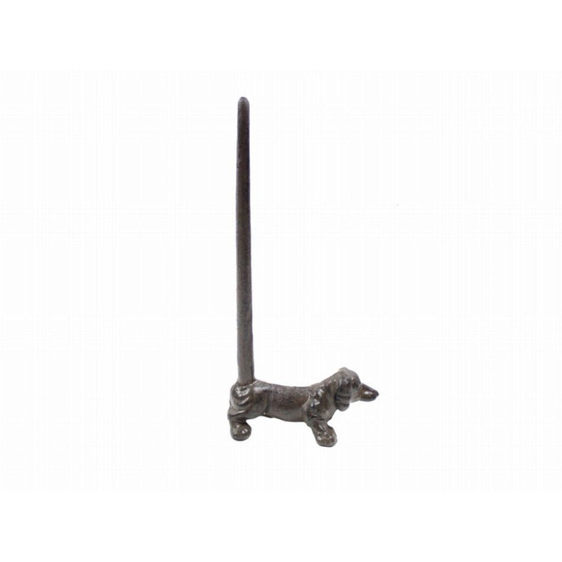 Porte-serviettes en papier moulé en fonte pour chien, Noir