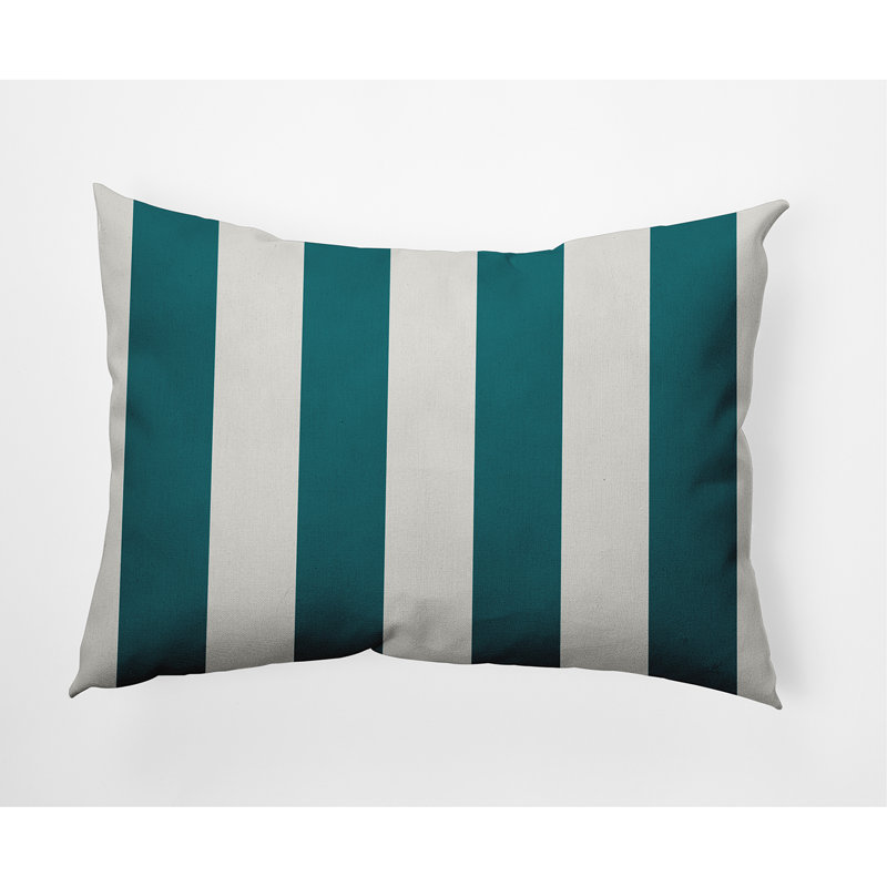 Graduated Stripe Nautical Indoor/Outdoor Throw Pillow, Ocean Teal, 14" x 20"