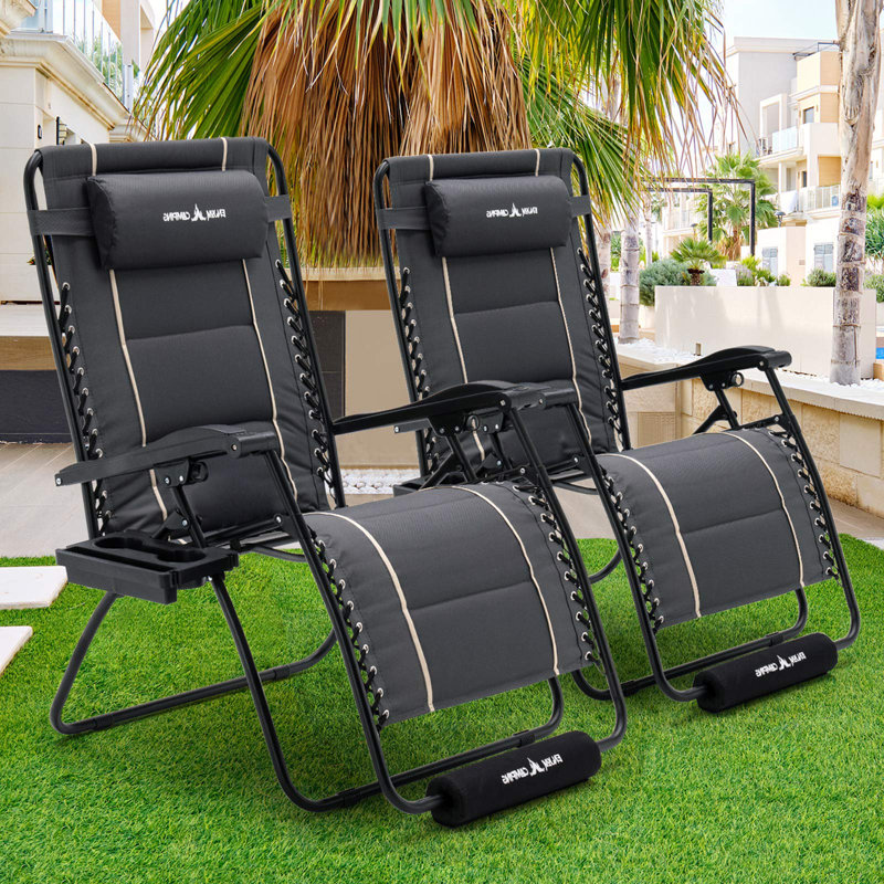 Très grande chaise pliante zéro gravité XXL, supportant 500 lb