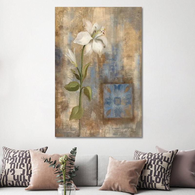 «Lily and Tile» par Silvia Vassileva - reproduction d'art, Aucun mat, H 60 po x l 40po x P 1,5 po, Toile tendue
