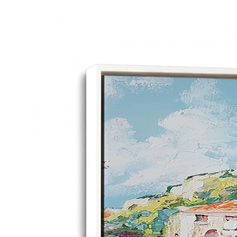 Ensemble de 2 impressions Amalfi Blooming Pathway, 18 po x 12 po, Cadre flottant blanc opaque