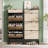 Shoe Storage Cabinet With 3 Flip Drawers & Large Drawer, Farmhouse Fluted Shoe Organizer With Metal Legs-2039589424