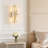 2-Light Wall Sconce Bath Vanity Light with Marble Pattern