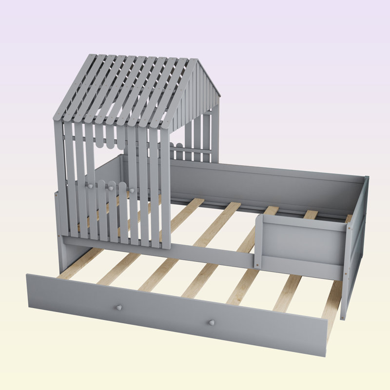 Lit mezzanine bas avec lit gigogne Rieth par Harper Orchard, Gris