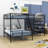 Alleffra Twin over Full & Twin Metal Triple Bunk Bed with Shelves