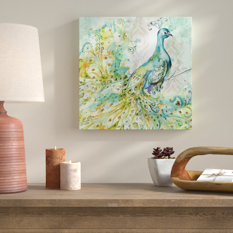 « bohémien peacock iii », reproduction sur toile tendue, H 12 po x l 12 po