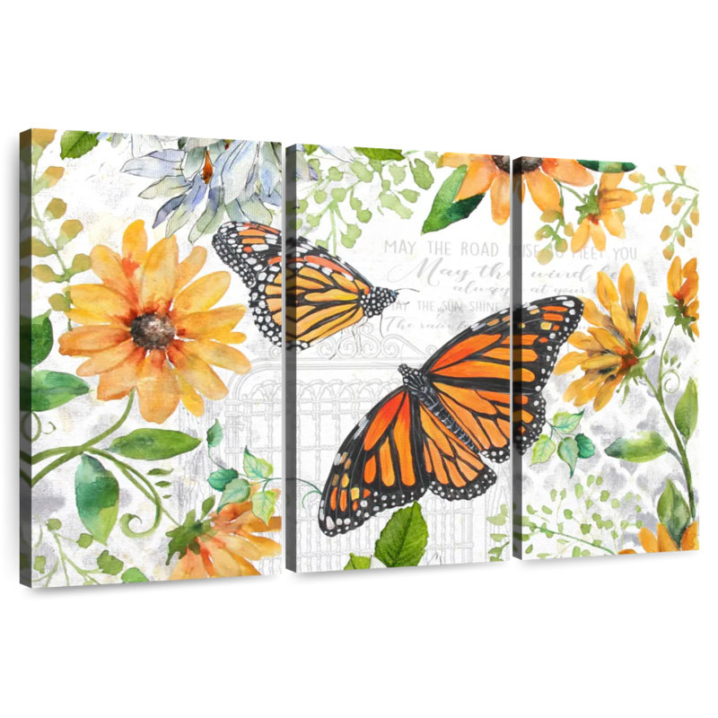 Brampt Floral Butterfly Garden III, 42" H x 65" W