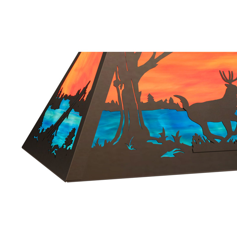 Luminaire suspendu linéaire pour table de billard à 6 lumières Littell, Bronze intemporel