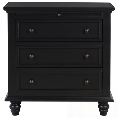 Nightstand With 3 Drawers And Sturdy Legs
