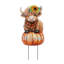 29.75"H Fall Metal Highland Cow Yard Stake Or Wall Décor Or (KD, Two Function)