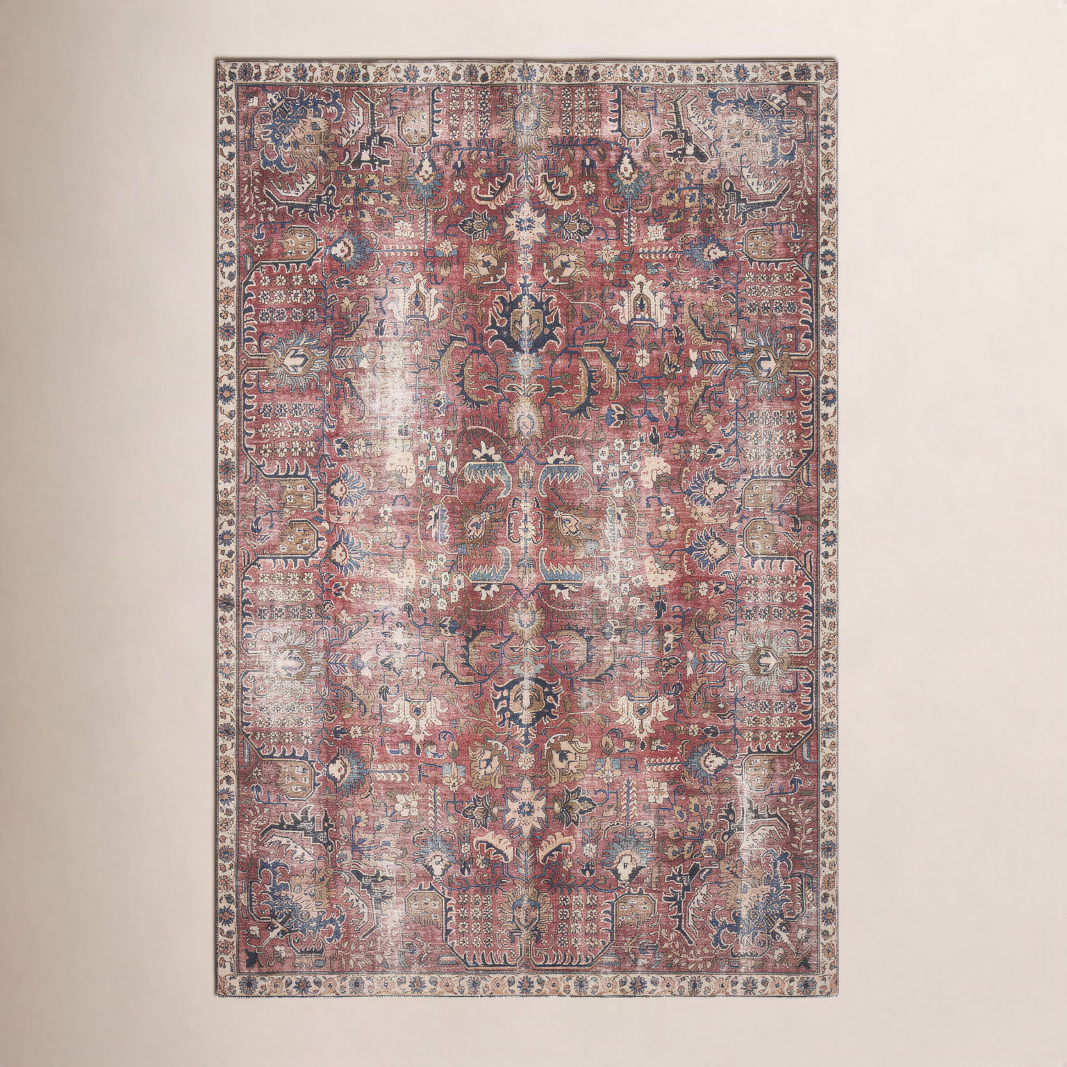 Chris Loves Julia x Loloi Jules Merlot Oriental Rug, Rectangle 3'6" x 5'6"