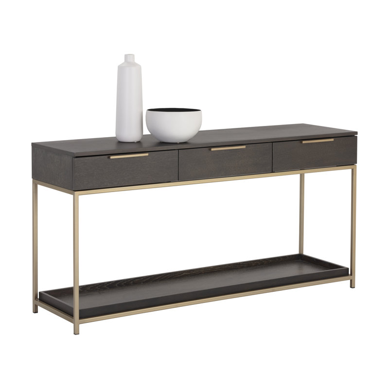 Rebel Console Table with Drawers, Gray