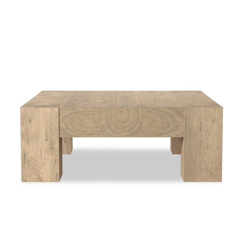 Abaso Coffee Table, Whitewash Rustic Wormwood Oak