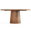 Table de confÃ©rence ovale en bois brun rustique de 140 cm pour 6 personnes (tabourets non inclus)