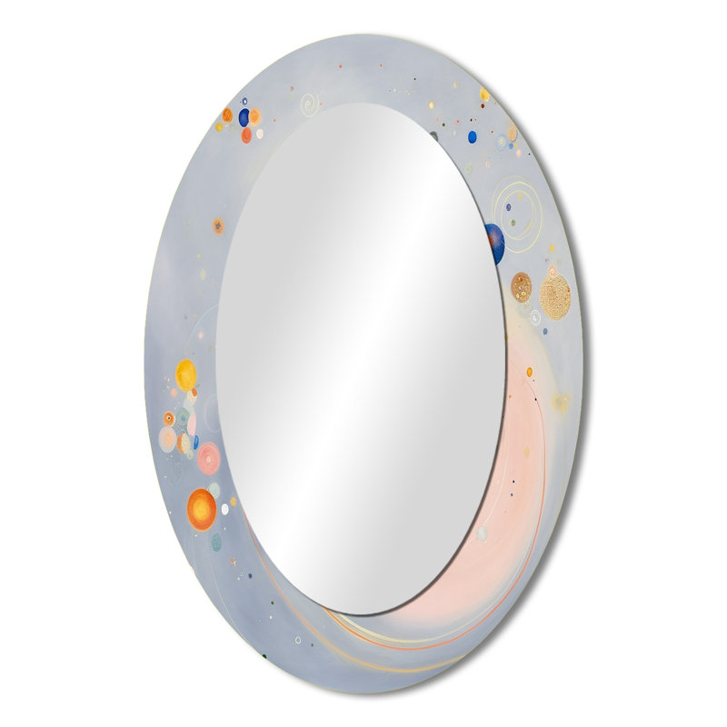 Cosmic Blueprint Vintage Universe Illustration II - Miroir mural moderne ovale, 36 po x 24 po