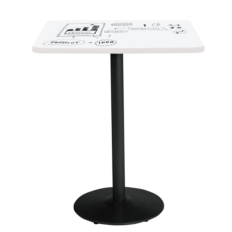 Table carrée pour salle de pause, Noir, H 41 po x L 42 po x L 42 po