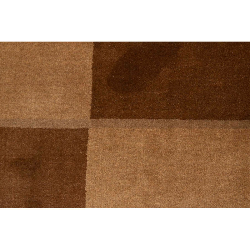 Wool Geometric Area Rug in Brown/Ivory