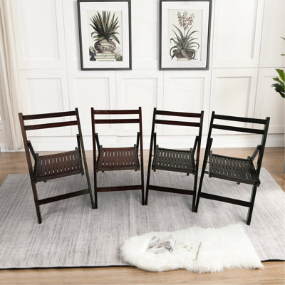 Chaise pliante en bois à lattes Furniture - cerise, ensemble de 4, chaise pliante, style pliable