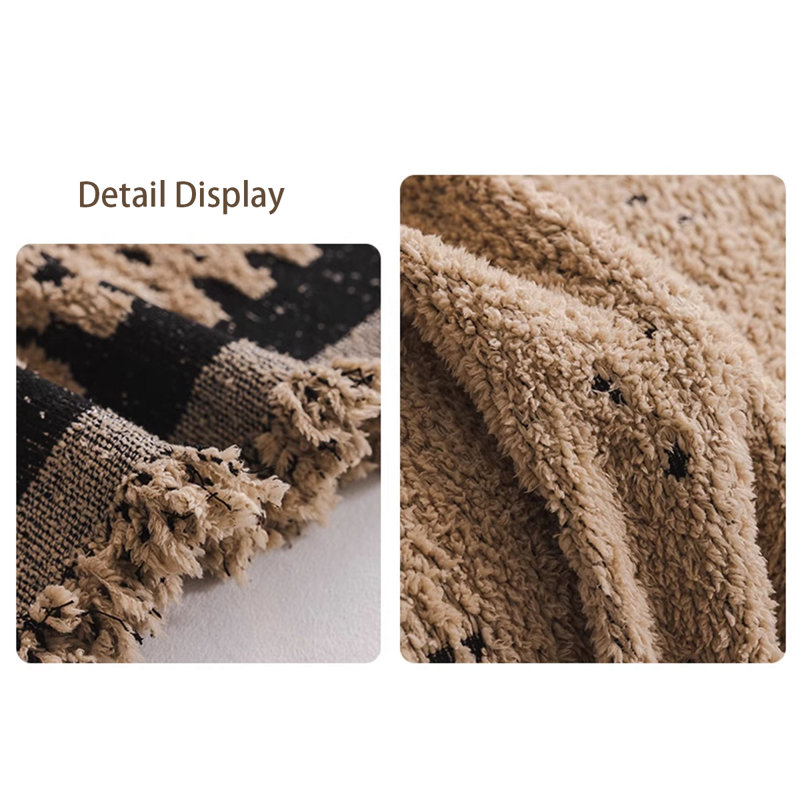 Housse pour canapé en velours à coussins carrés / rectangulaires, H 0,2 po x l 90,55 po x P 70,87 po, Café / velours noir