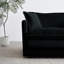 Fauteuil 2 places avec repose-pieds, canapé modulaire en chenille noir, base, revêtement respirant, assise confortable, tissu,