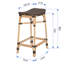 Tabouret de comptoir en selle de rotin et poly sans dossier, brun