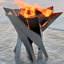 Colonne de feu au bois en acier massif Eesha Blossom-25726086