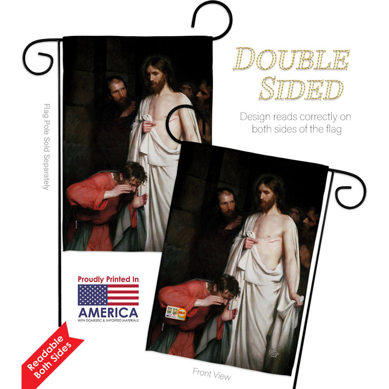 Ensemble de drapeaux en polyester 18,5 x 13 po The Incredulity of Saint Thomas