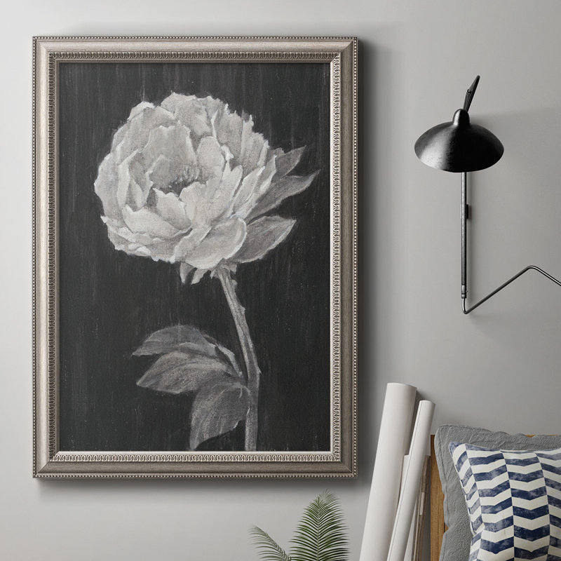 Black And White Flowers II - Single Picture Frame Print on Canvas, 36" H x 24" W x 2.5" D