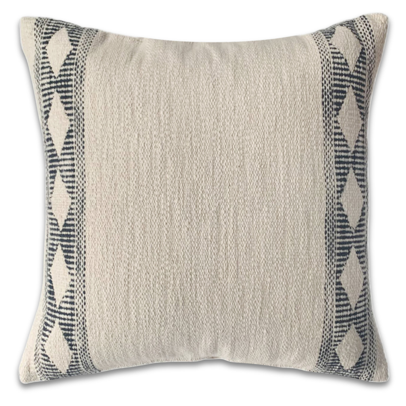 PILLOWPIA Gemma Decorative Slub Cotton Pillow Cover with Brass Zipper & Poppy Tape