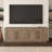 Tillman TV Stand for TVs up to 75" in Antiqued Gray Oak with Storage, Adjustable Shelves & Cable Management — Transitional Media Console with Brass Hardware for Living Room-247805622