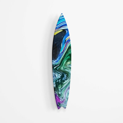 " Psychadelic Blue Surfboard "