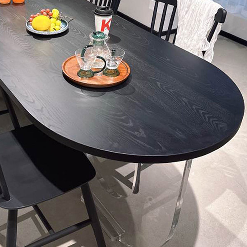 Table de salle à manger en bois noir, L 31,49 po x L 78,74 po