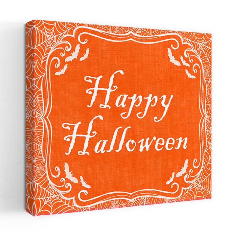 Art de chauve-souris Happy Halloween, H 18 po x l 18 po