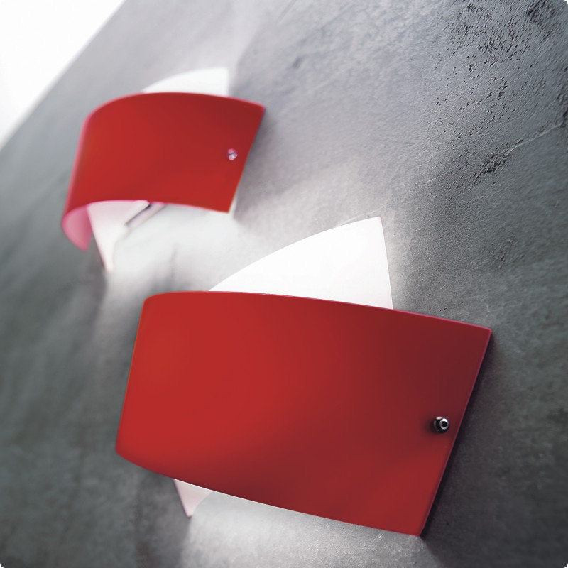 Tourbillon Flush Mounted Sconce, White/Red