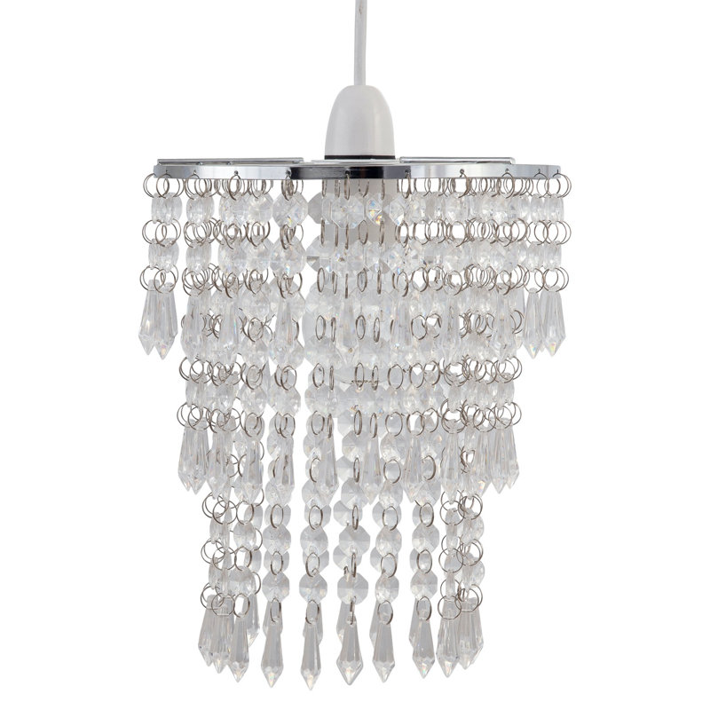 24 cm H Drum Pendant Shade ( Uno ), Clear