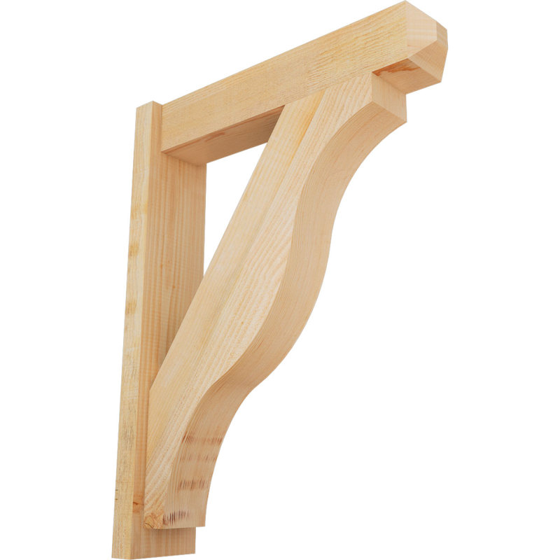 Persienne en bois rustique Funston Craftsman, Sapin Douglas de 6 po (sciage brut), P 26 po x H 34 po