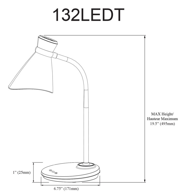 Lampe de bureau 16 po Crain, Bleu, Blanc