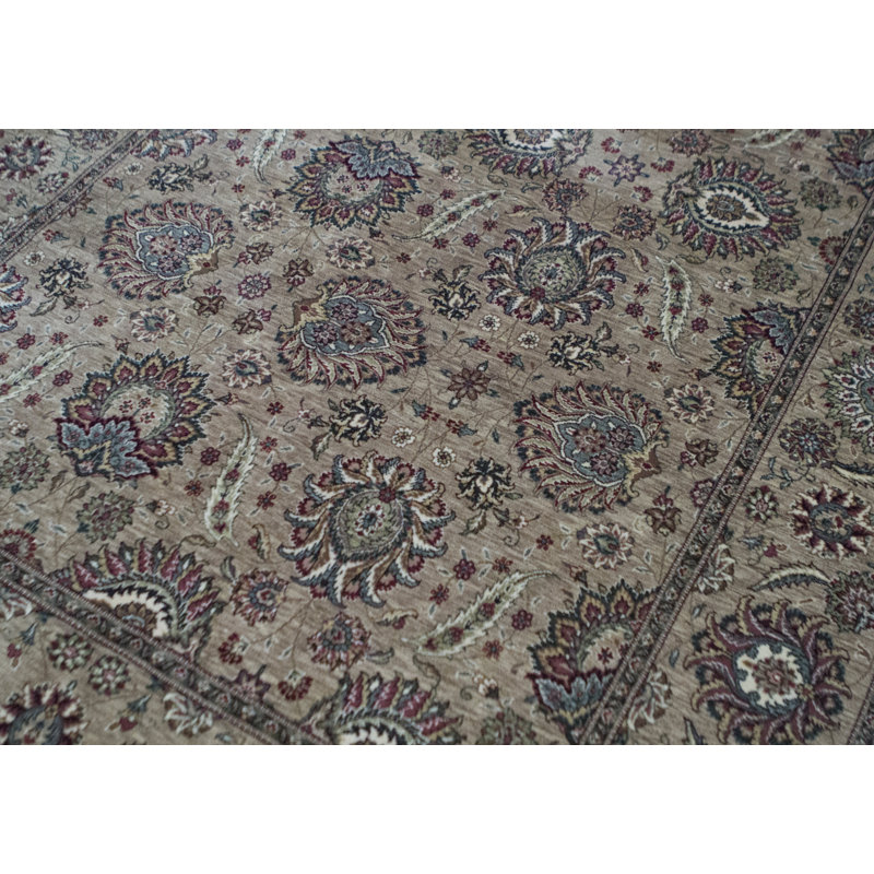 Tapis gris de haute qualité noué à la main