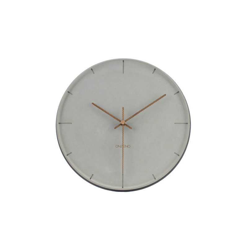 Wood Wall Clock, Gray