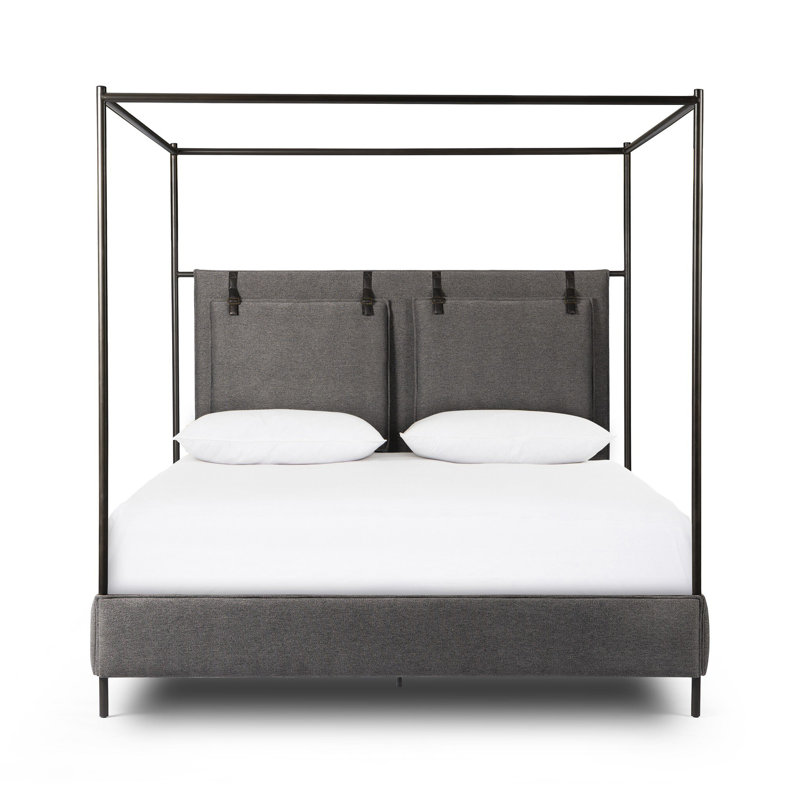Leigh Canopy Bed-Palm Ecru-King, Queen, Gray