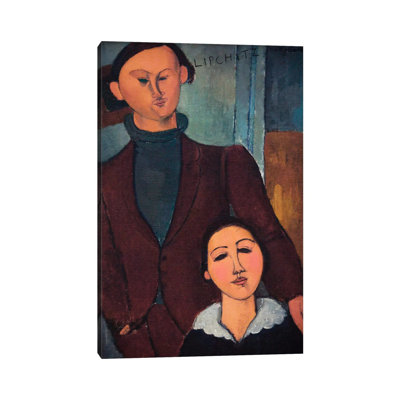 Portrait Of Jaques And Bethe Lipchitz by Amedeo Modigliani - Wrapped Canvas Painting